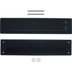 Intersteel set briefplaat en tochtwering rechthoekig structuur - Zwart
