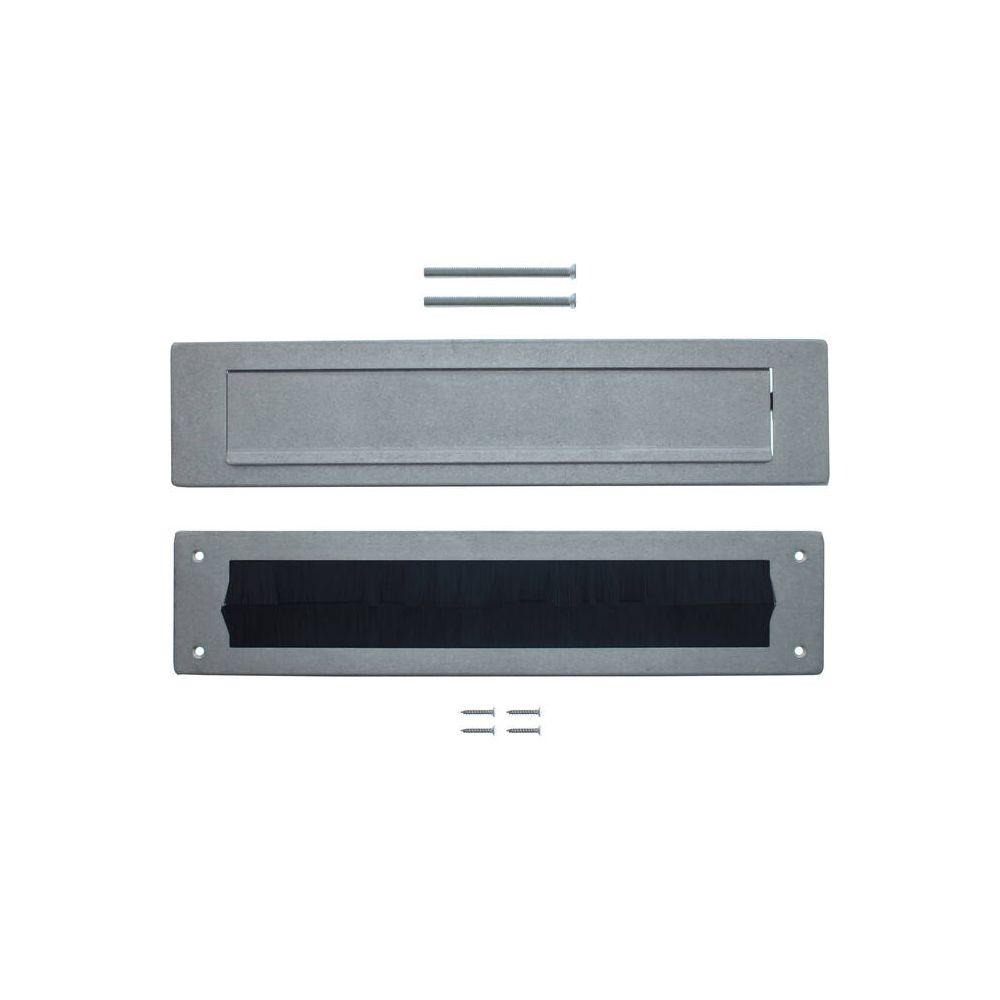 Intersteel set briefplaat en tochtwering rechthoekig - RVS getrommeld