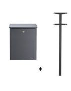Antraciet brievenbussen op paal kopen | Webshop keurmerk